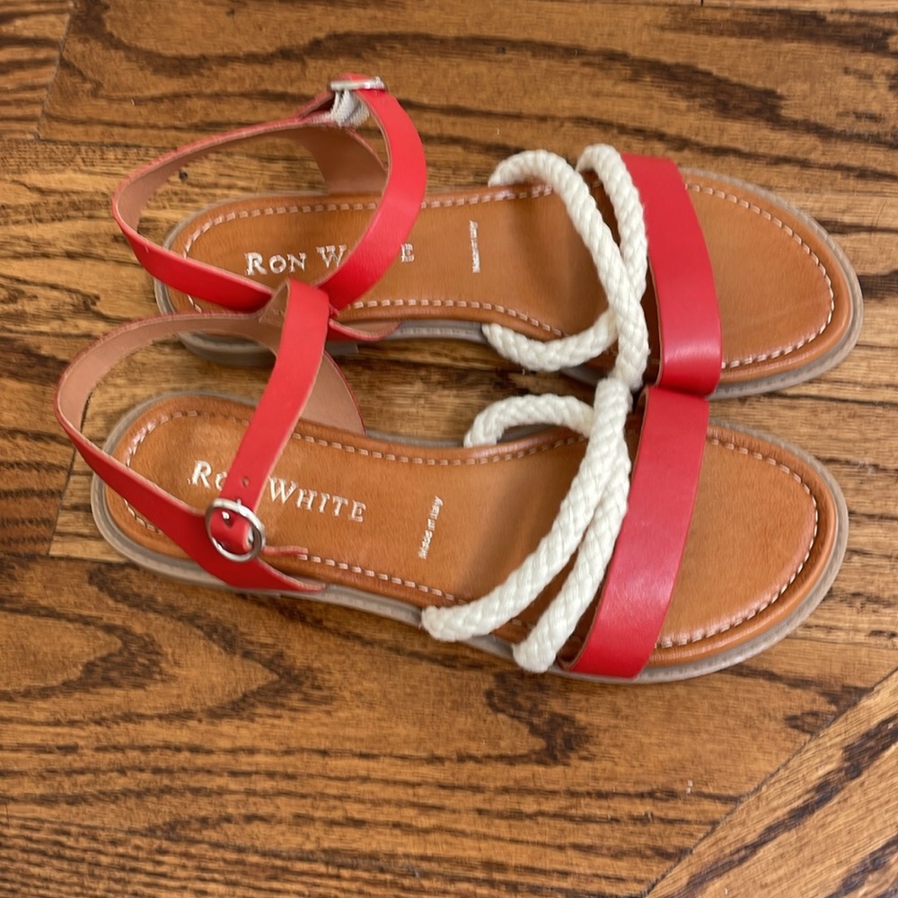 Ron White leather sandals with rope detail, Euro 37 or US 6.5-7